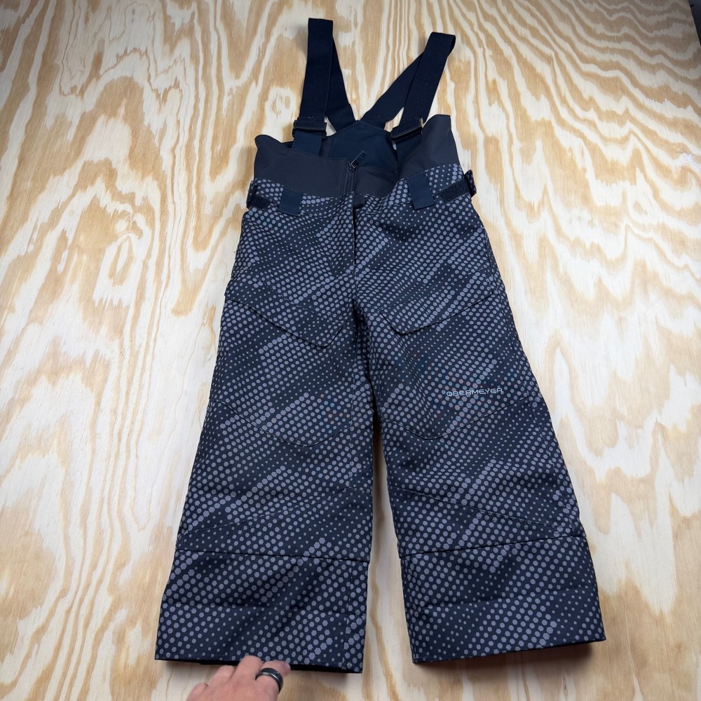 Obermeyer Kids Grey Black Dot Print Insulated Snow Pants Bibs Size 3
